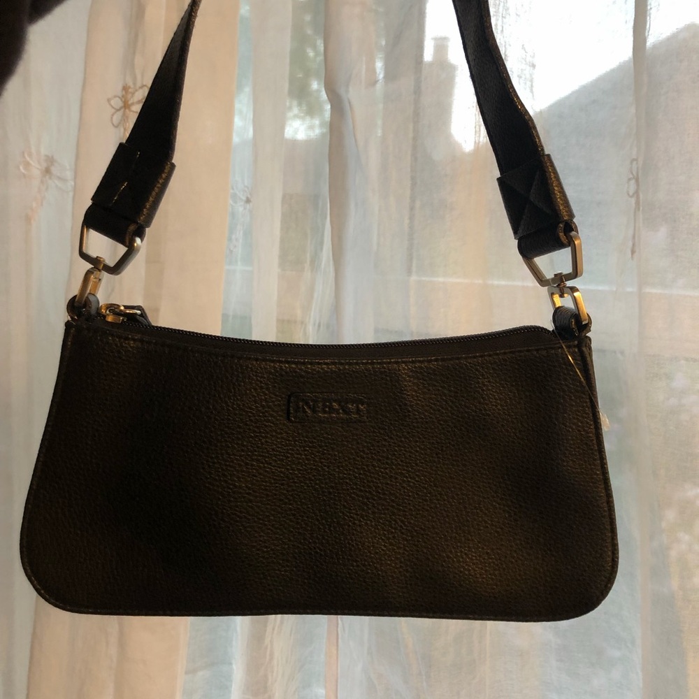 Next black Leather Shoulder Bag